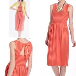 Anthropologie Postmark Coral Ribbon Midi dress